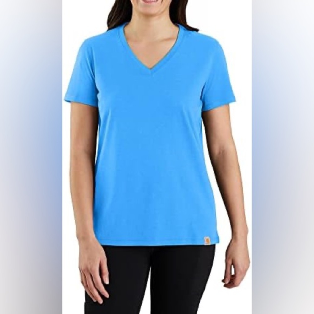 CARHARTT WOMEN'S TENCEL FIBER SERIES RELAXED FIT SHORT-SLEEVE V-NECK T-SHIRT